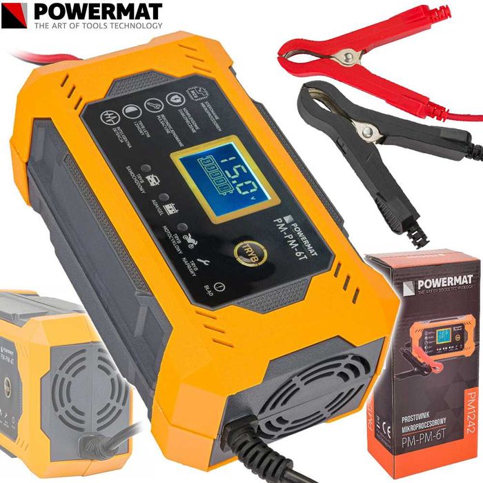 POWERMAT Prostownik Akumulatorowy Mikroprocesorowy 12v 6A PM1242