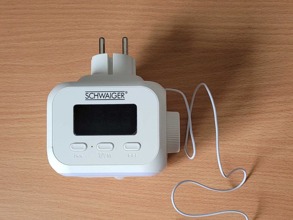 SCHWAIGER Radio - Budzik do Gniazdka FM Bluetooth Lampka RGB