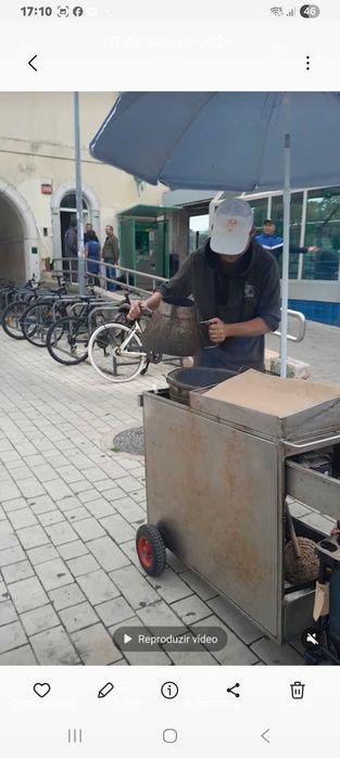 Carrinho de assar castanhas