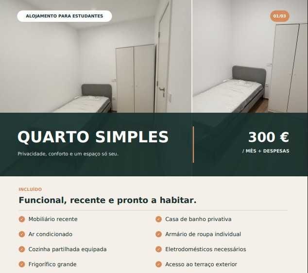 Quarto para estudantes Universidade Guimarães