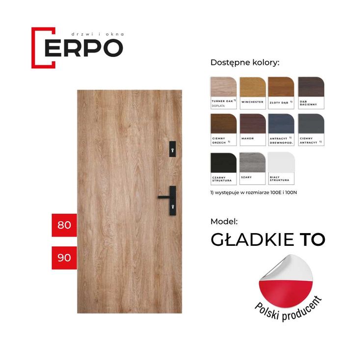 OKAZJA! Drzwi wejściowe 80 i 90 lewe lub prawe ciepłe 72mm