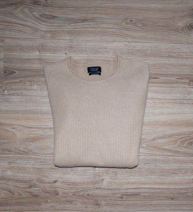 Sweter 100% kaszmir kawa z mlekiem beżowy
