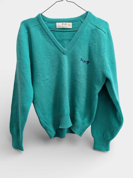 Pringle of Scotland Sweter 100% wełna, turkusowy, vintage, rozm. M