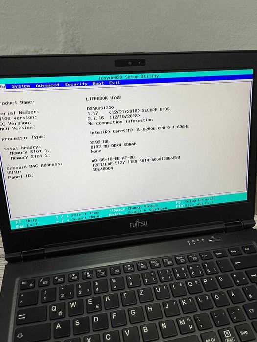 Fujitsu LifeBook U748 Intel Core i5-8250U noRAM/SSD FullHD IPS уцінка