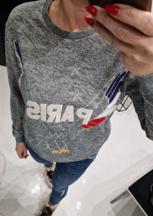 Bluza BWGH 36 szara melanż Paris skrzydła