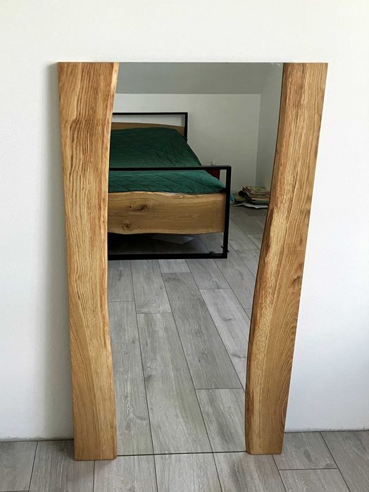 Lustro na wymiar w dębowej ramie, Wiszące lustro do łazienki, LOFT