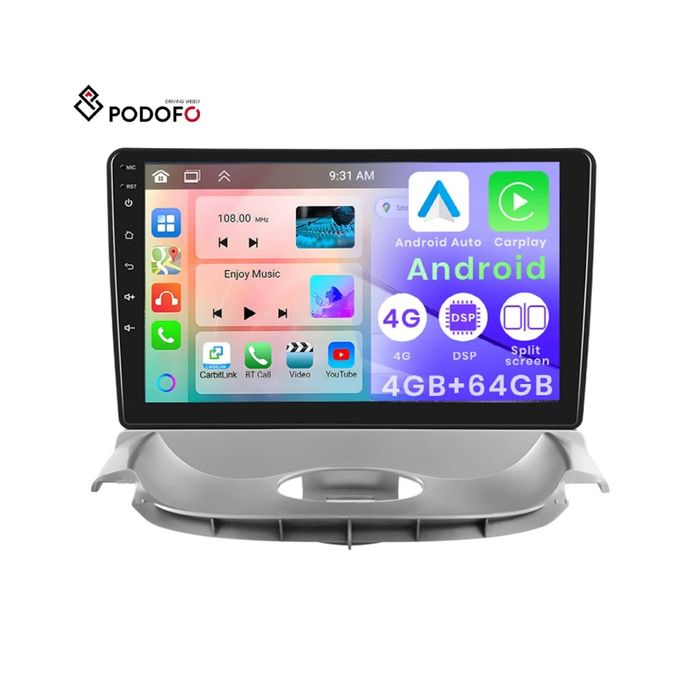 Rádio 9" Android Citroen C2 Peugeot 206 Carplay GPS wifi Bluetooth