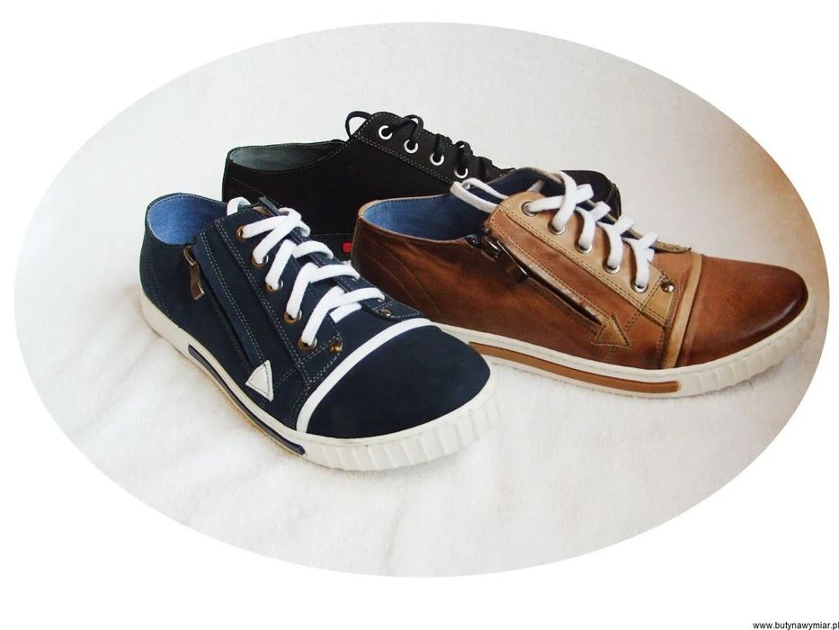 BnW Moskała Trampki ze skóry licowej