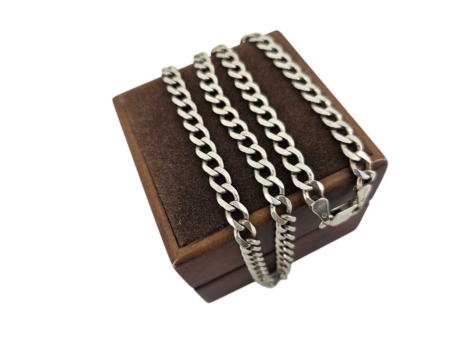SREBRNY solidny męski  ŁAŃCUSZEK PANCERKA 23,95G 925