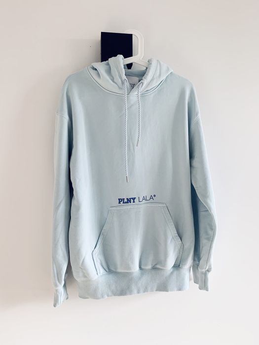 Bluza błękitna PLNY Lala nadruk oversize kaptur