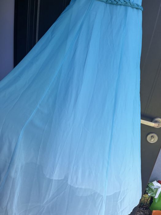 niebieska sukienka maxi ombre 34/36 NOWA