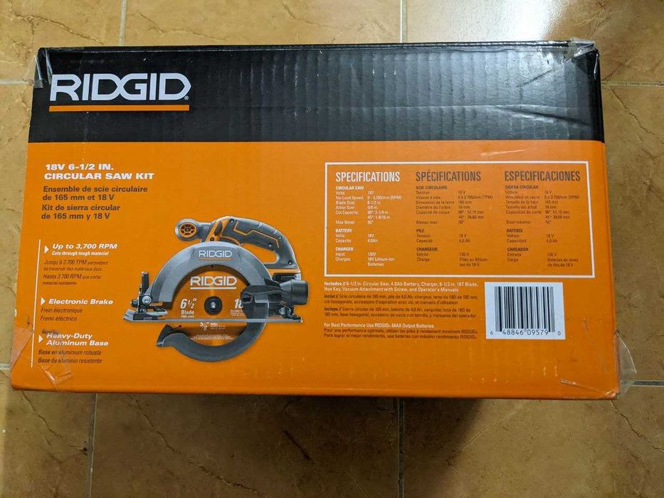 Аккумуляторная дисковая пила Ridgid R8655K 18V комплект АКБ 4 Ач ЗУ