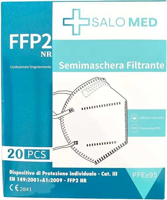 Maseczki higieniczne FFP2  20szt białe maski ochronne na twarz SoloMed