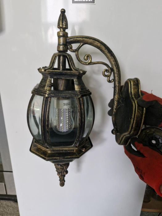 Lampa metalowa złoto patyna