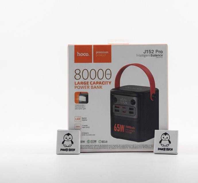 Великий повербанк Hoco J152 Pro 80000 mA швидка зарядка 65W Power Bank