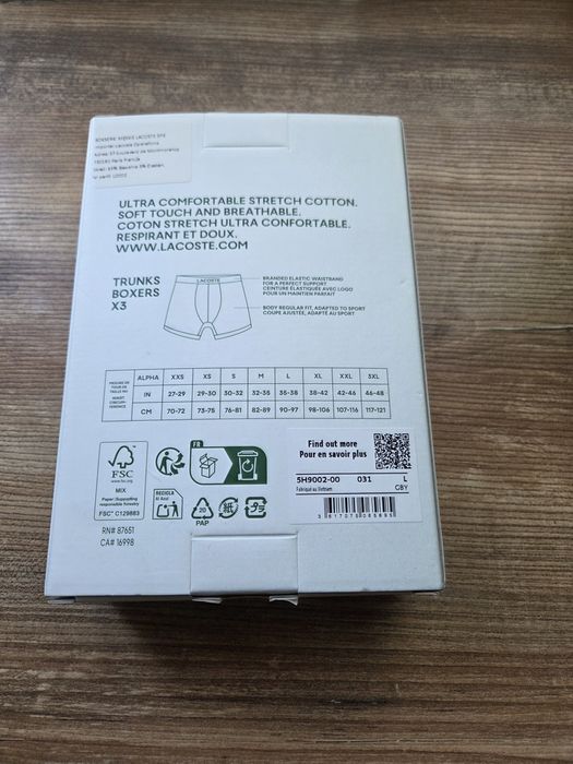 Bokserki 3 pack Lacoste rozm.L