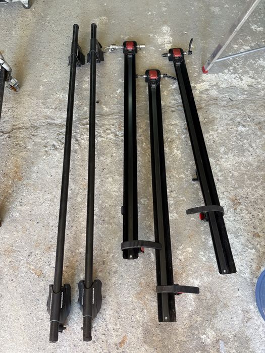 Поперечини та 3 велокріплення на рейлінги Yakima Thule 591 598