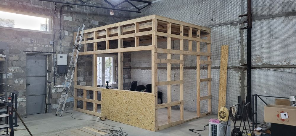 Монтаж каркасних споруд- будинків, сараїв, гаражів - дерево, ОСБ, гіпс