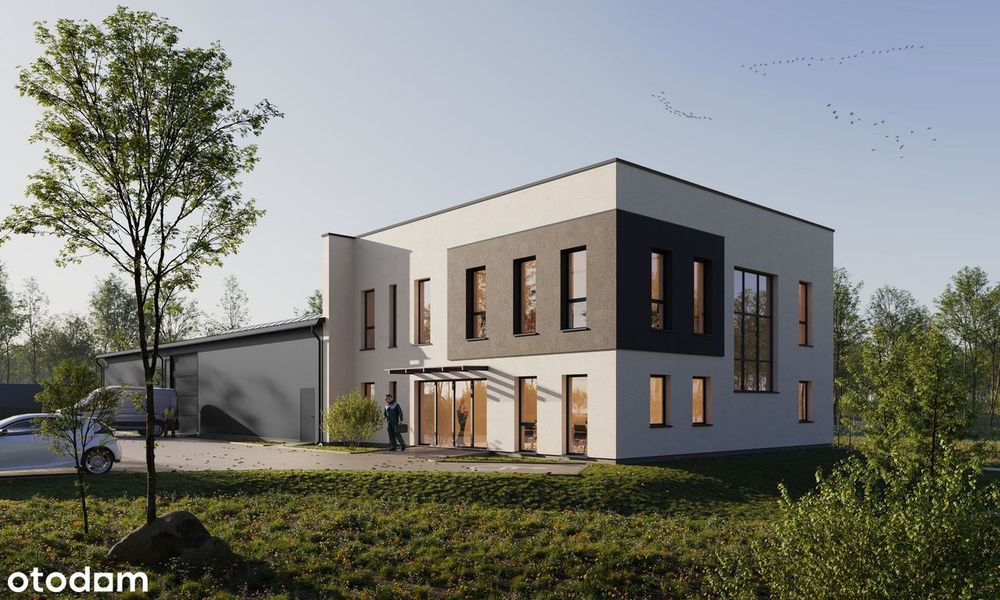 Działka 1924m2 z pozwoleniem na budowę, magazyn - hala 450m2 + biuro
