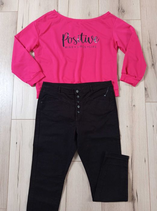Bluza kolorze fuksja z napisem na przodzie SHEIN L/XL