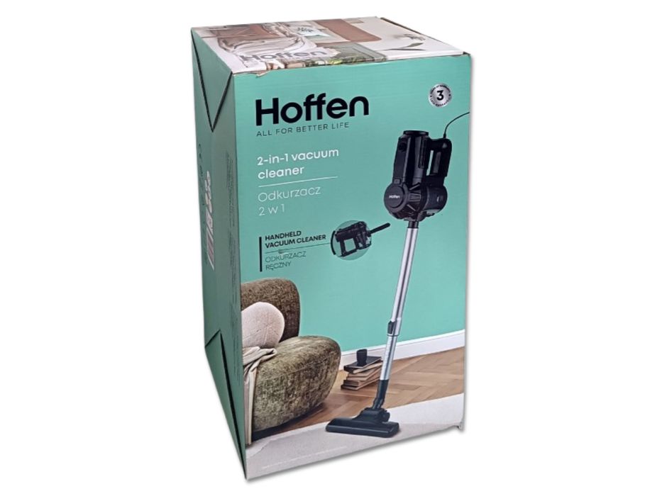 Bezworkowy odkurzacz pionowy 2w1 - Hoffen 600W