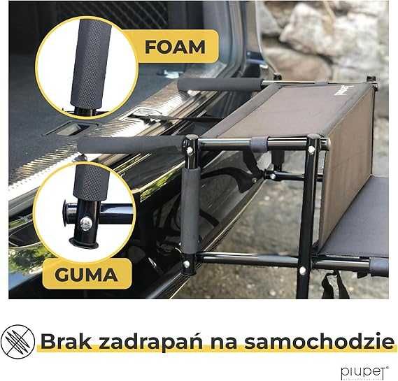 PiuPet Schody dla psa, obciążenie do 80 kg rury stalowe