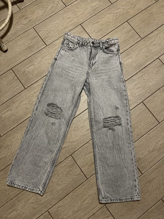 джинси сірі нові, палаццо на низький зріст