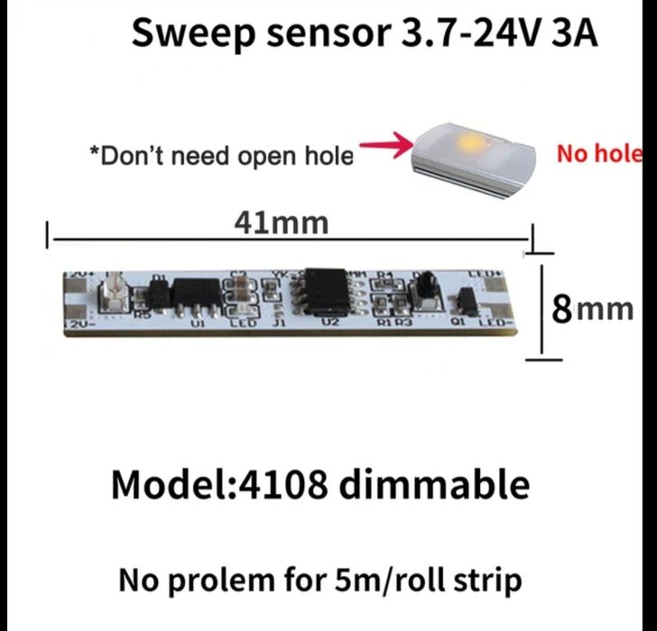 Сенсорный выключатель 220v 12v кнопка с подсветкой
