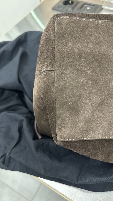 Замшева сумка-багет великий розмір від Kachorovska