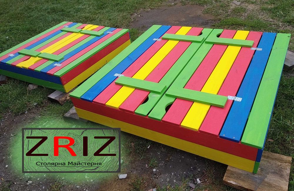 Дитяча пісочниця з кришкою + столик з лавками!