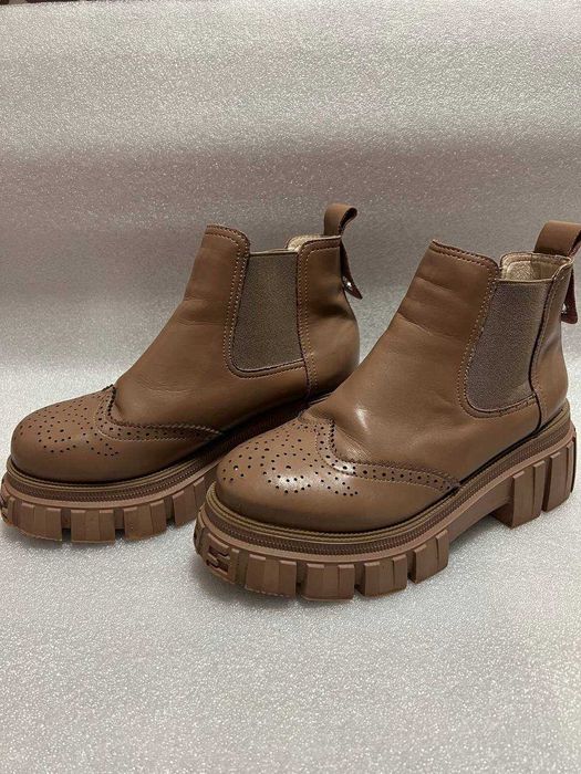 Шкіряні черевики Челсі Женские ботинки — Демісезонні Сапоги, Кожа