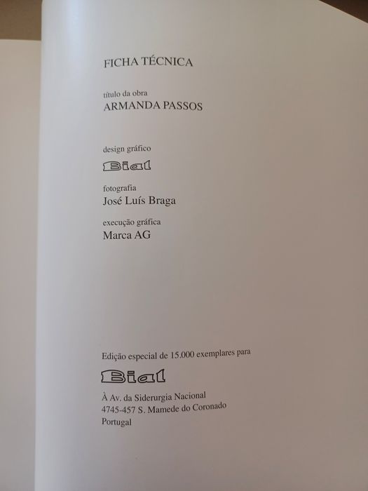 Livro de Arte de Armanda Passos