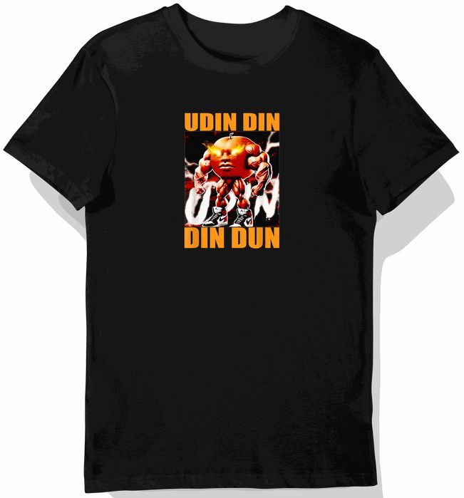 Koszulka dziecięca czarna udin din din dun - Brainrot prezent 116
