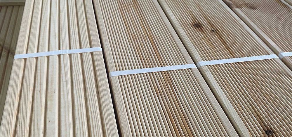 Deska tarasowa świerk 27x145 mm - dł. 420 cm Ryfel i Gładka