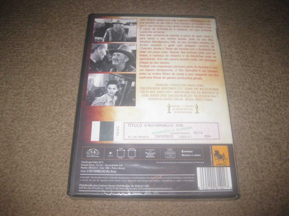 DVD "Rio Vermelho" com John Wayne/Selado!