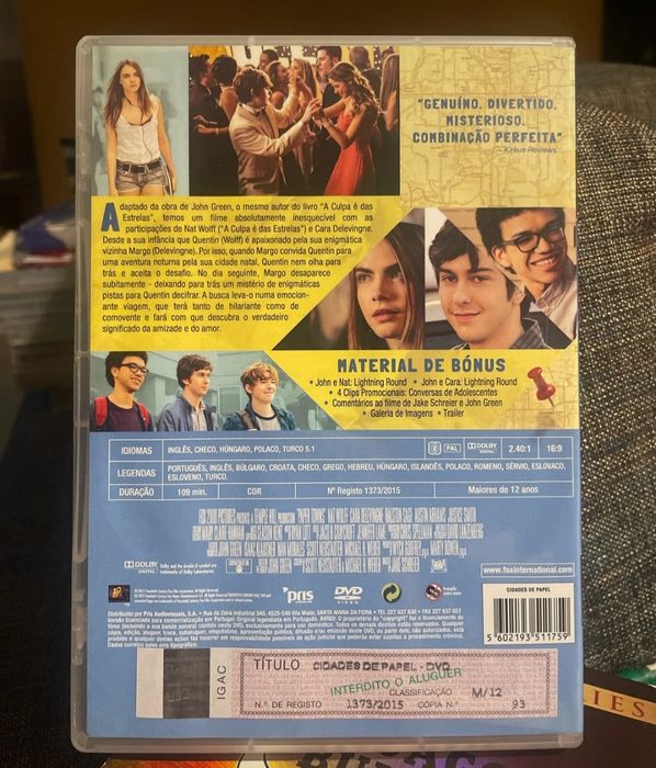 DVD cidades de papel