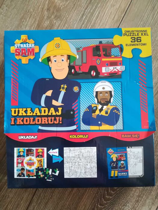Zestaw puzzle i kolorowanka Strażak Sam