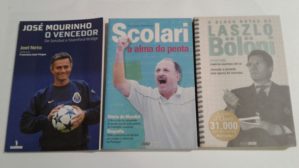 Livros sobre Mourinho, Scolari, Guardiola e Laszlo Boloni