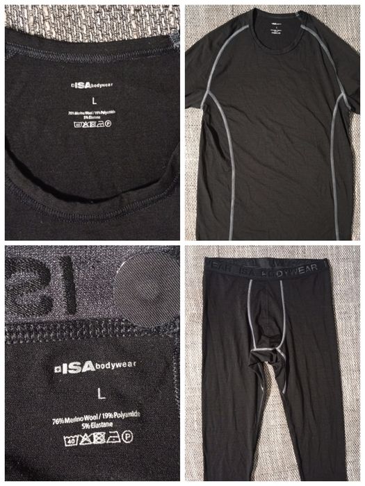 Термобілизна комплект (кофта+штани 3,4") ISA bodywear Merino wool.  L