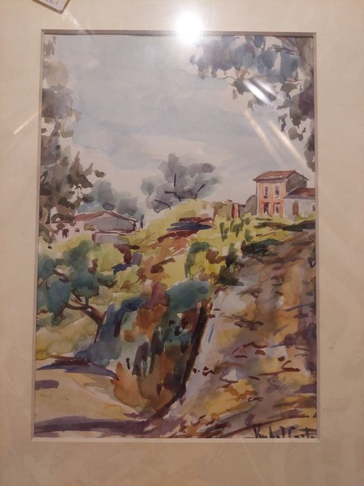 Linda aguarela com boa moldura  Maria Vinhal Costa