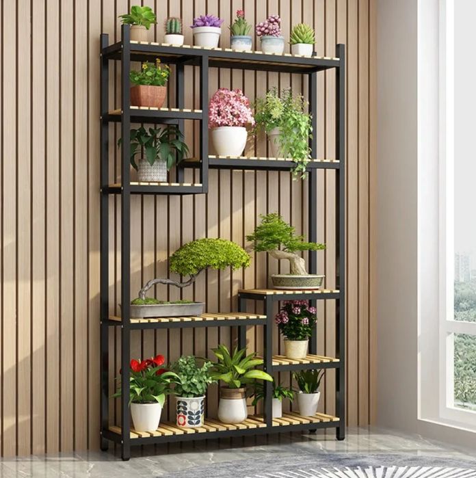 Kwietnik drewniany stojak na kwiaty dekoracja domu kwiaciarni