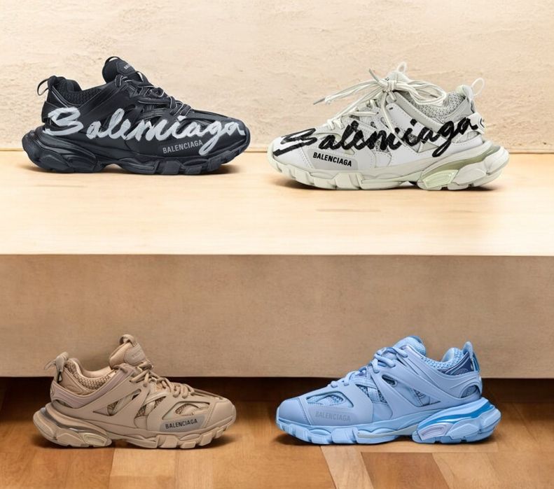 р36-45 Кросівки Balenciaga Track Black White Grey Pink Blue Beige
