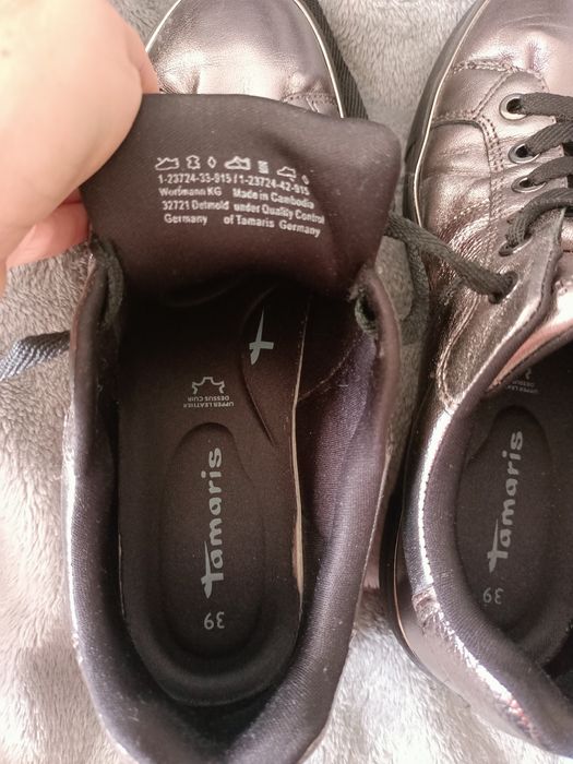 Tamaris sneakersy/półbuty skórzane r.39