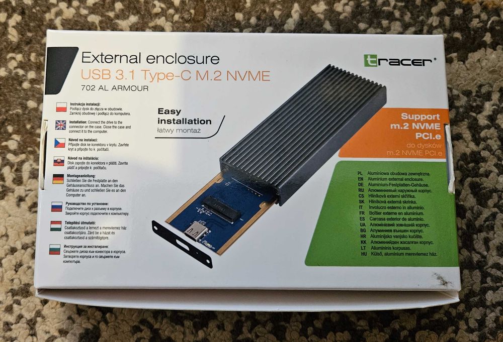 Obudowa TRACER do Dysku NVME USB-C 3.1 702 ALuminium