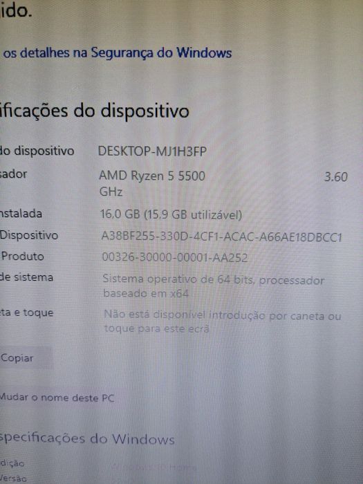 Computador pc desktop m-torre Ryzen 5500 16Gb GTX1050ti novo garantia