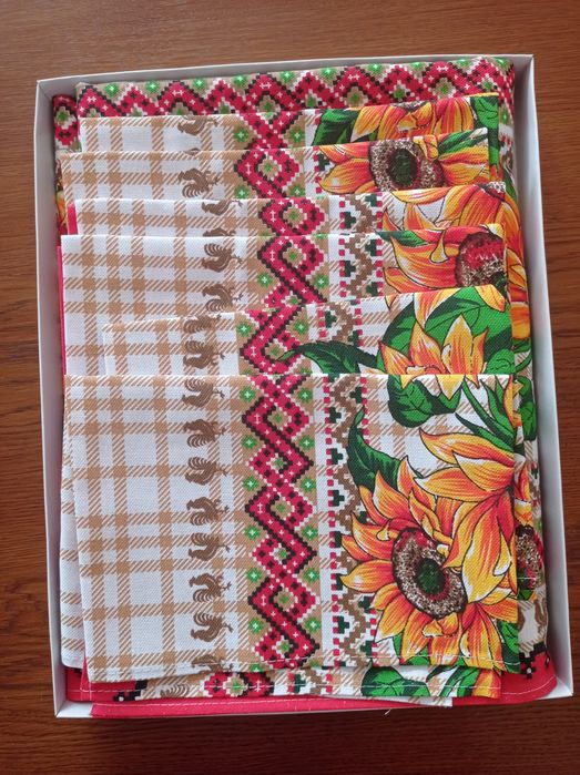 Lniany obrus+6 serwetek 100 %len