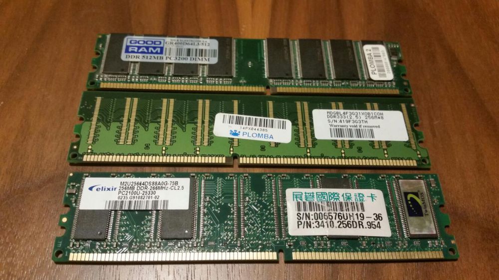 Pamięć DDR 512 i 2x256 MB