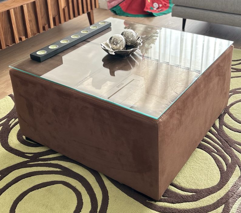 Mesa de centro Puff castanho