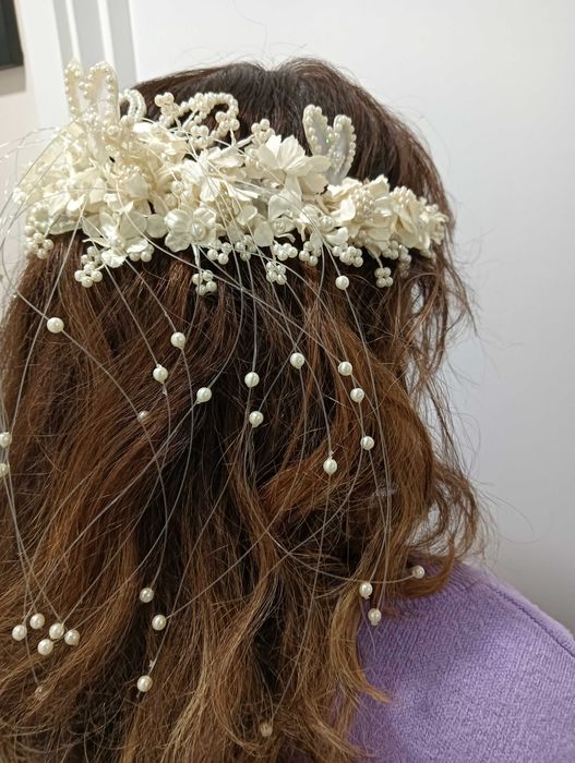 Tiara de Noiva Vintage com Pérolas (1996)