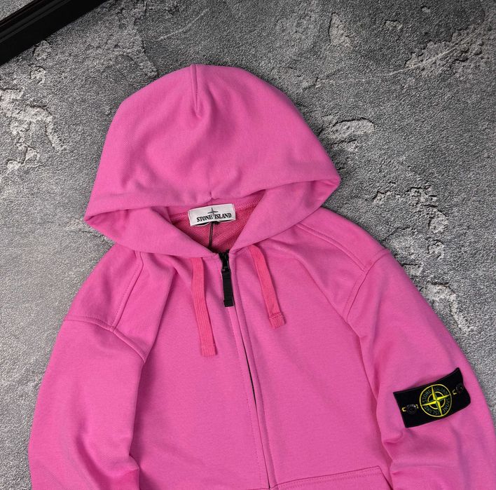 Зіп-худі Stone Island рожевий зип-худи Стон Айленд Стоун Айленд кофта худи стоник pink чоловіча жіноча унисекс спортивна кофта худі рожевий одяг